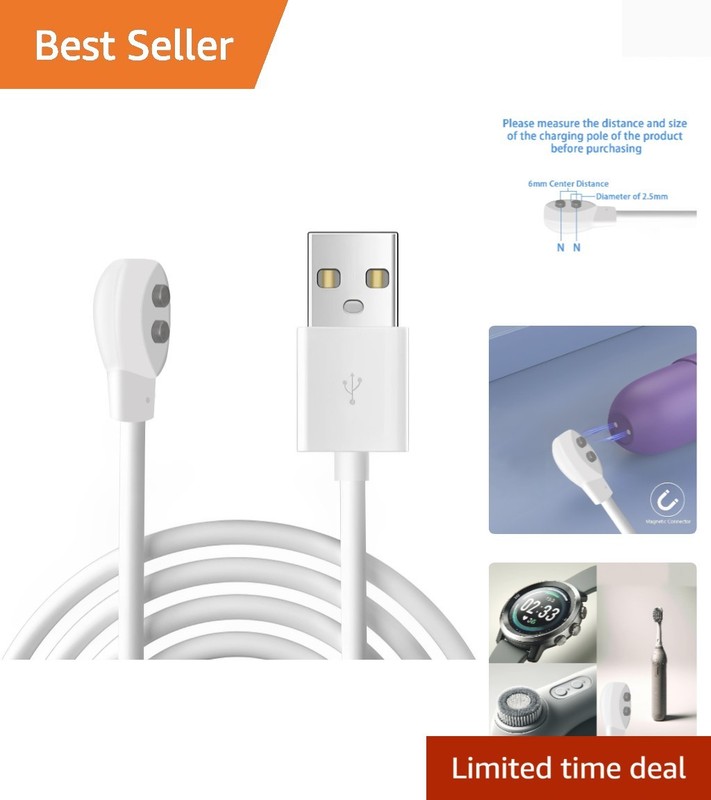 6mm Magnetic USB DC Charger Cable, 2.7ft Replacement Oval Base Charging Cord …