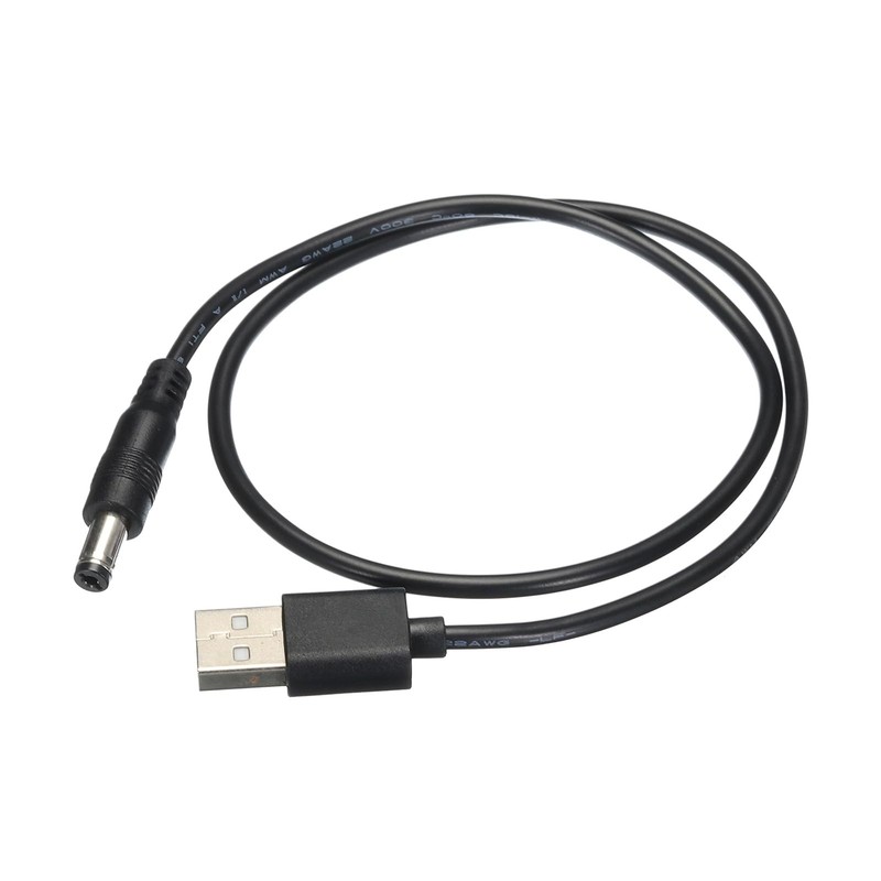 USB to DC Power Cable 0.5 M USB to DC 5.5mm x 2.1mm 5v Power Cord Black for M...