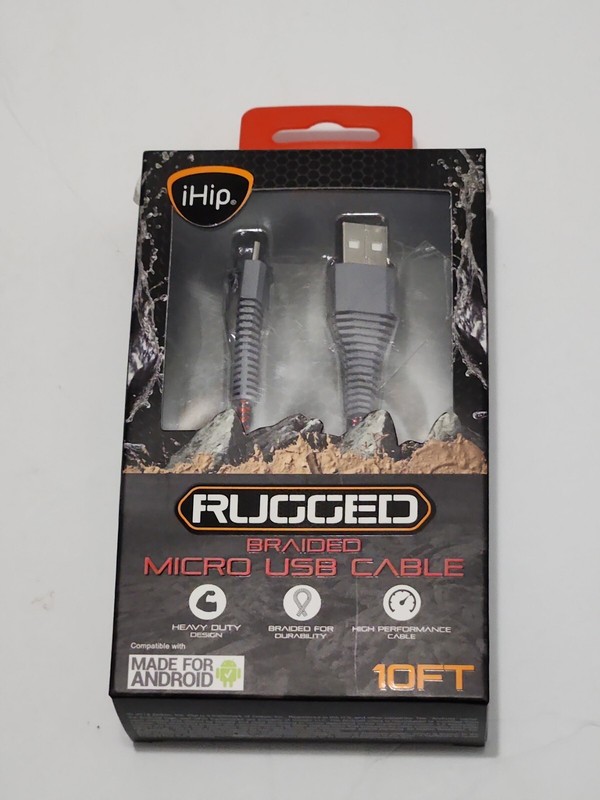 IHip Rugged Braided Micro USB Cable For Android 10 FT Brand New