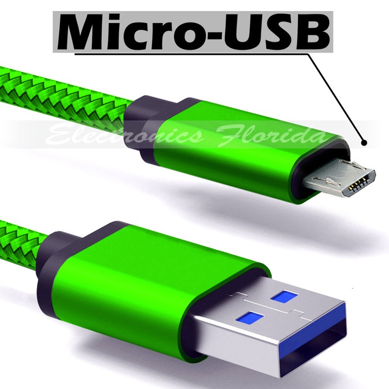[PACK of 100] Micro USB Charger Cable Nylon Braided for android cellphone gallery