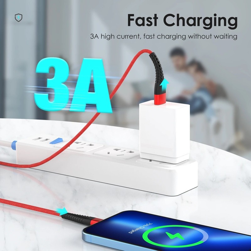 USB Cable For iPhone 14 13 12 11 Pro Max 6 6s 7 8 Plus XS X XR SE iPad 3A gallery