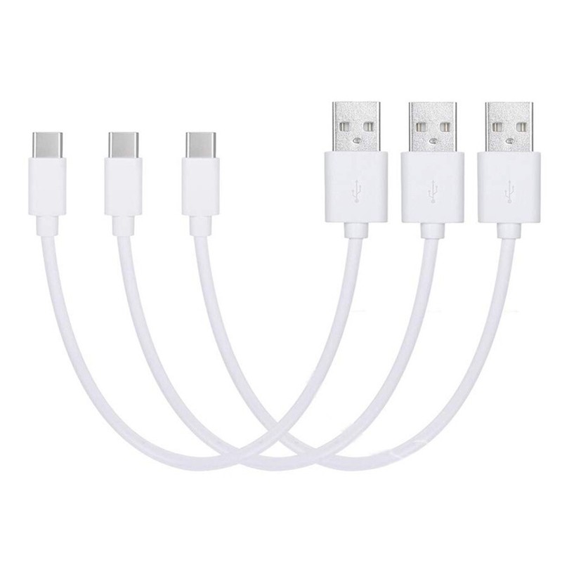 3 Pack 20cm Short Data Charger Charging USB Type C Phone Tablet Cable Cord Bulk