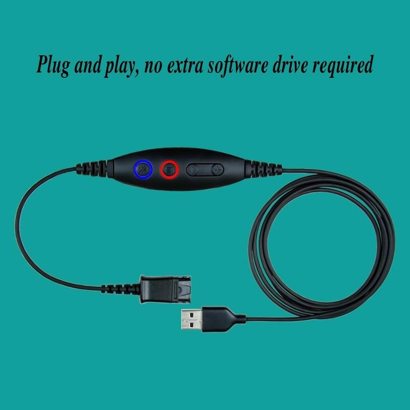 USB Adapter Cable QD to USB Type A, Headset to PC/Laptop, Volume & Mic Control gallery