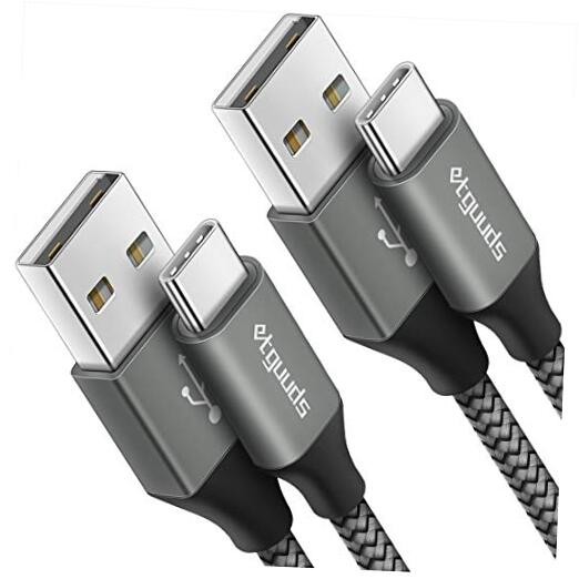 [2-Pack, 6ft] USB C Cable 3A Fast Charging, Nylon Braided USB A 6FT,6FT Gray gallery