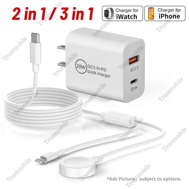 USB C Type C Magnetic Fast Charger For Apple Watch 9/8/7/6/5/4/3/2/1 iPhone iPod