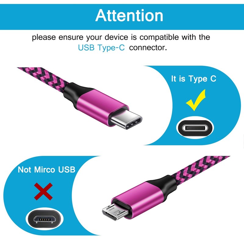 USB Cable Fast Charging Charger Cord 3 Pack Android Wire for Moto G Stylus/Pl... gallery
