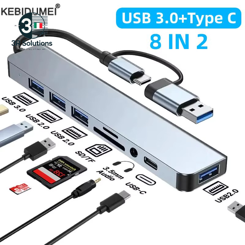 USB 3.0 Type C Adapter Docking Ststation USB 2.0 Port SD TF Card Reader gallery