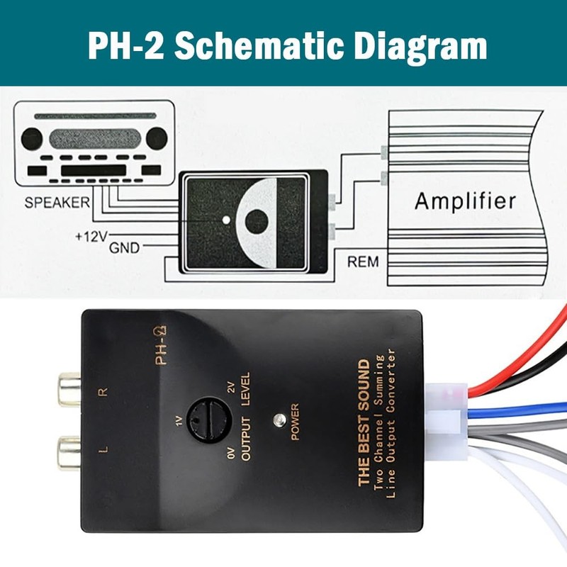 Car Audio Speaker Wire Car Stereo Hight to Low RCA Line Output Converter with... gallery