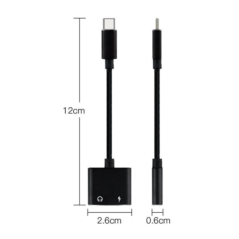 2 In 1 Type-C Audio Charging Adapter With Type C Charging Port 3.5mm Earpho YRCW gallery
