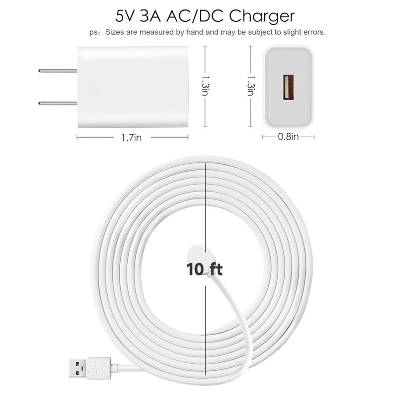 Arlo Camera Charger 2 Pack 10FT Compatible with Arlo 5S 2K, 4, 3, Ultra 2, Ul... gallery