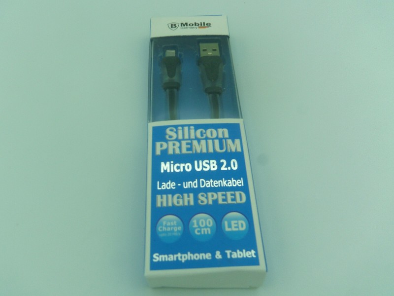 USB A Micro USB Cable, 2.0 1 Meter, Silicone, High Speed, Smartphone Charging