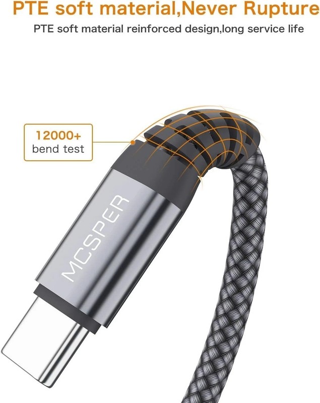 Short USB Type C Cable (2-Pack 1ft), USB A to USB C 3.1A Fast Charging Charger gallery