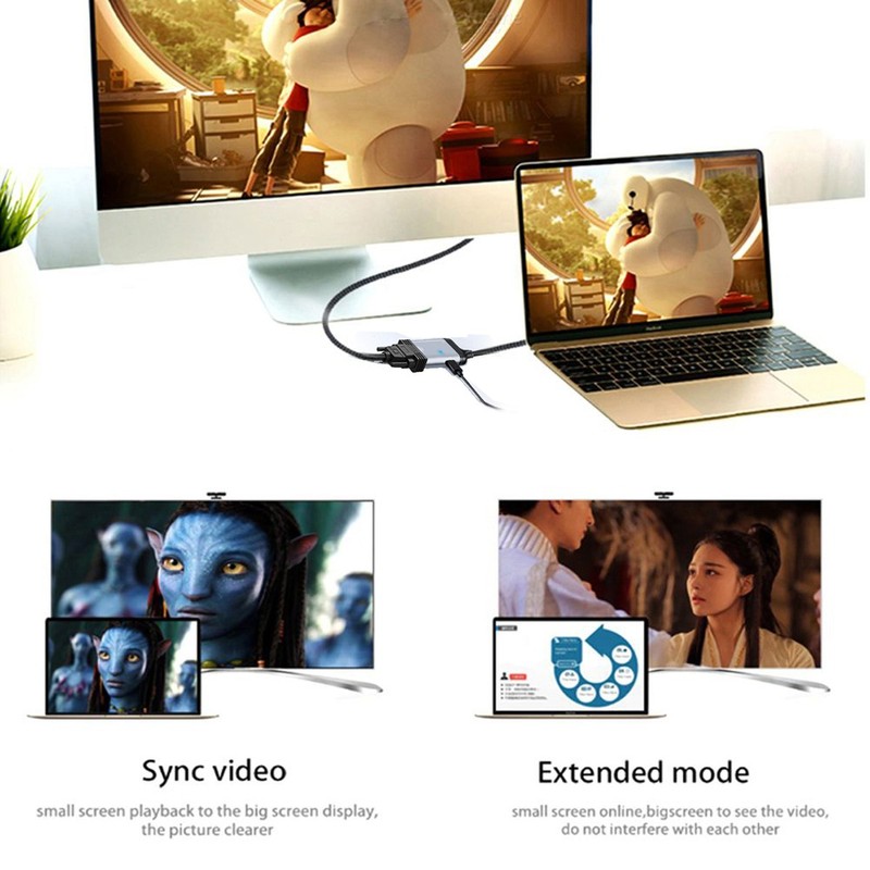 USB-C USB-C Type C to VGA RGB Converter HDTV 1080p PD Power Port Type-C gallery