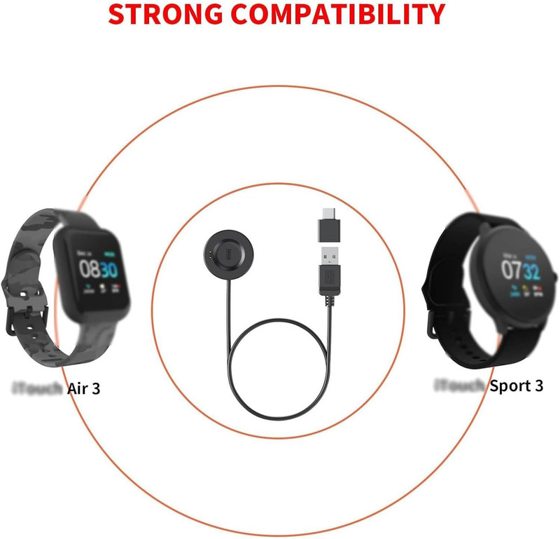 USB Charger Cable for iTouch Wearables Air 3/4 / SE, Sport 3, Explorer 3 Smartwa gallery