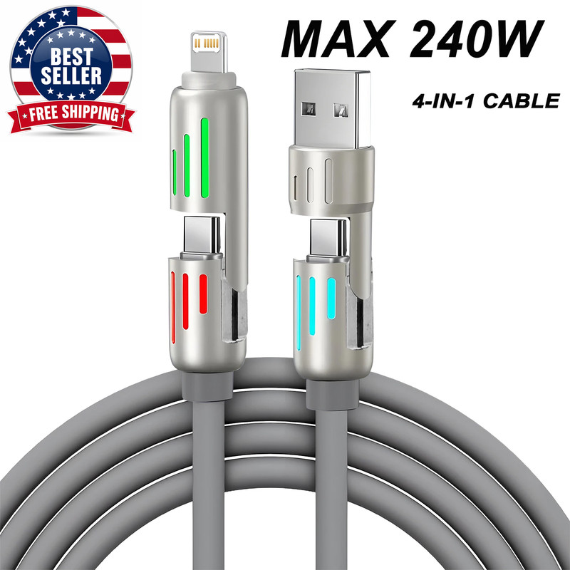 1/2/3Pcs 4-IN-1 240W USB Type C to USB C Cable PD Fast Charger Wire for Iphone 1 gallery