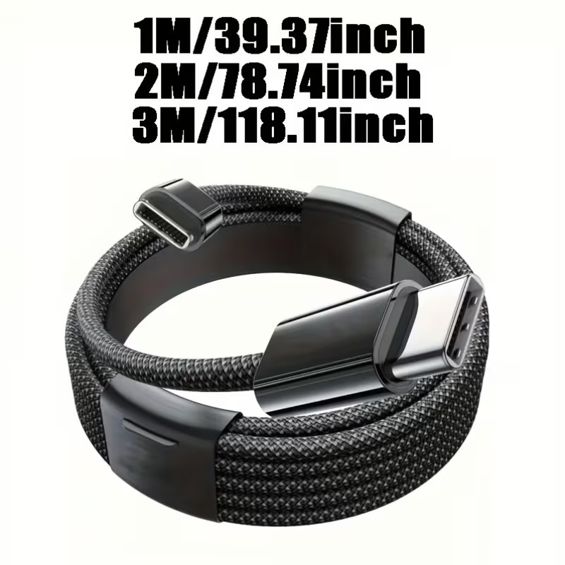Type C to Type C Cable PD 100W Fast Charger Long Braided Alloy USB-C Lead gallery