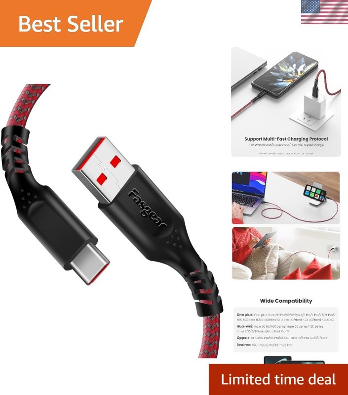 Warp Charge Cable 30W for Oneplus 8 Pro 8, 7 Pro 7T, 1 Pack 6ft/1.8m Dash Cha…