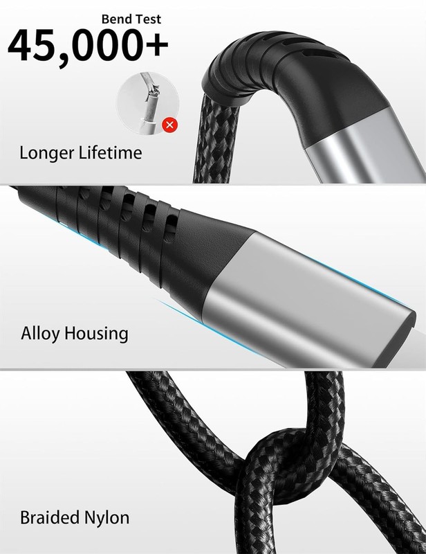 USB A to USB C Cable 2ft, 2 Pack Braided USB Type C Cable Fast Charging Cord gallery