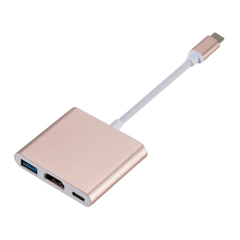 Type C USB 3.1 to USB-C 3.0 4K HDMI Adapter Cable 3 in 1 For Android LG Samsung gallery