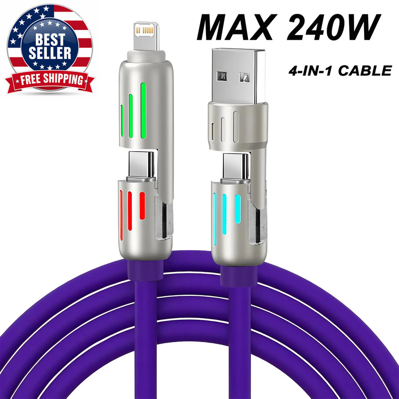 1/2/3Pcs 4-IN-1 240W USB Type C to USB C Cable PD Fast Charger Wire for Iphone 1 gallery