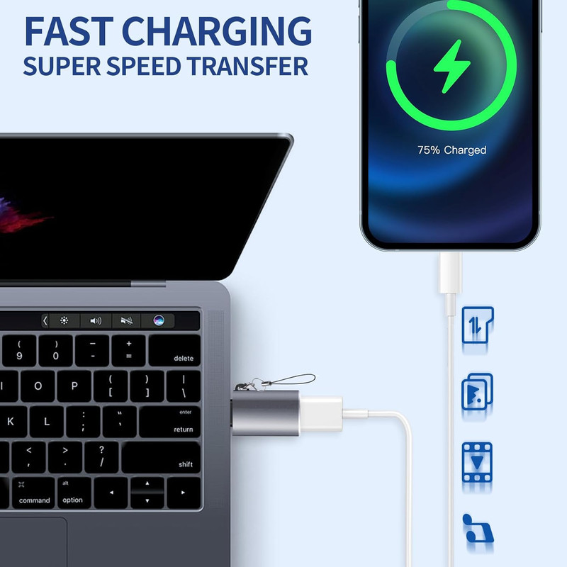 USB C to USB Adapter, USB C Male to USB 3.0 Female Adapter (3-Pack), Type C Thun gallery