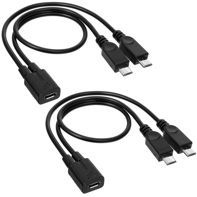 Micro USB Splitter 2PCS Micro USB Splitte-USB 1 to 2 Cord Male Splitter Femal…
