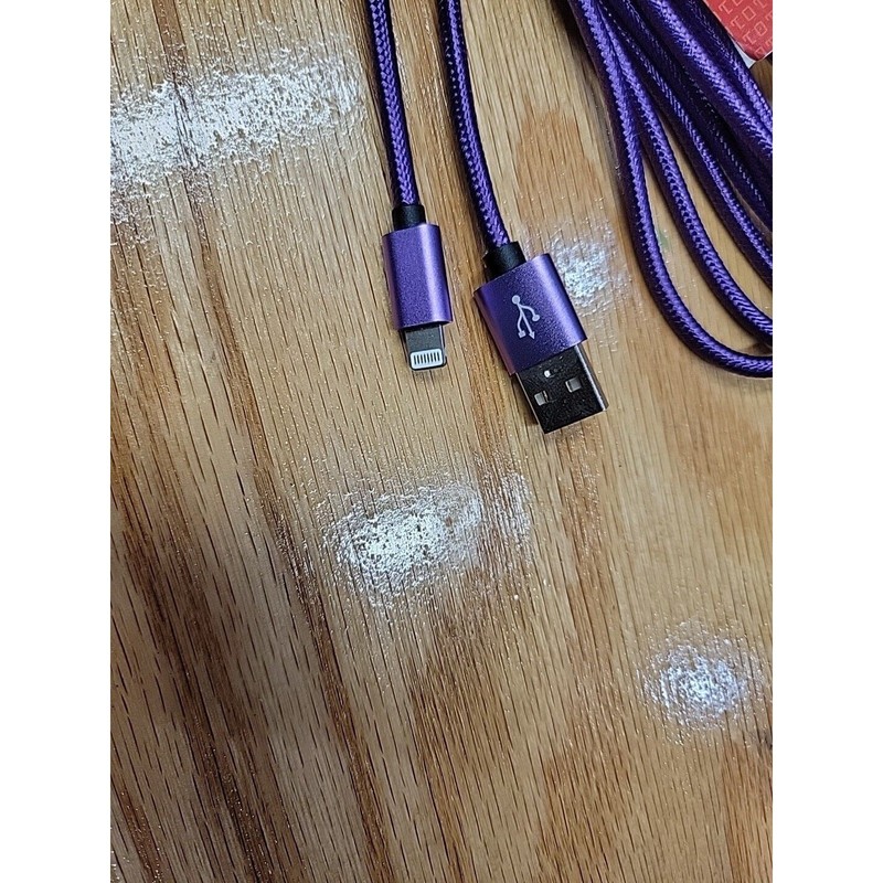 10 FT Heavy Duty Braided USB Charger Cable Cord iPhone 14 13 12 11 X 8 7 gallery