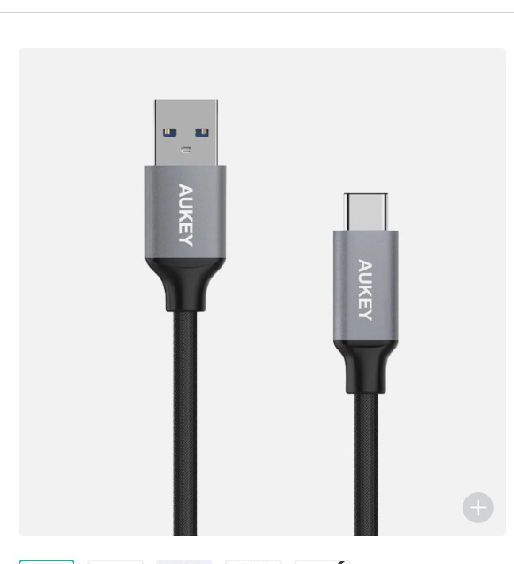 2-Pack AUKEY CB-CD2 1M USB 3.0 to USB-C Data Cable for iPhone 16/15 Pro Max