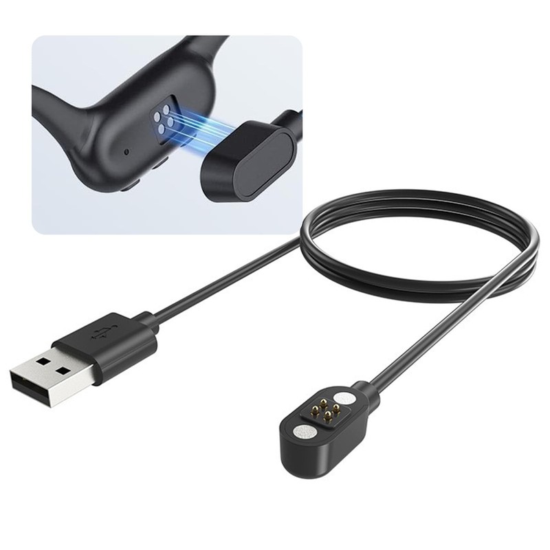 Replacement Charging Cable for Bone Conduction Headphones, Magnetic 4pin Char…