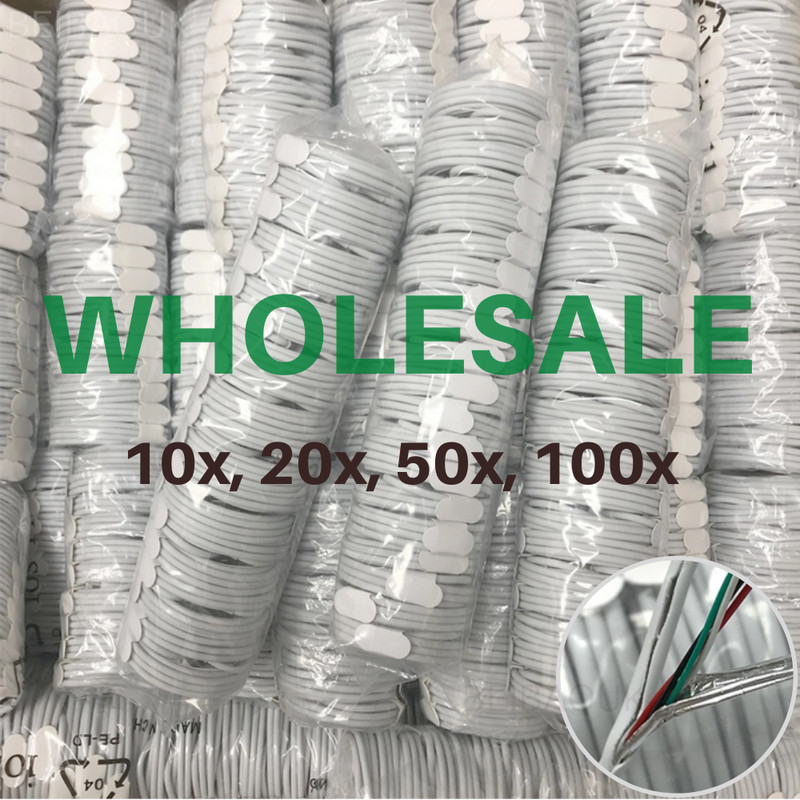 Wholesale USB Cable Heavy Duty Lot For Apple iPhone 13 12 11 X Charger Data Cord