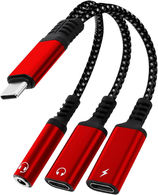 1 in 3 USB C to Type-C Charging and Type-C Headphones plus 3.5Mm Headphones PD 6 gallery