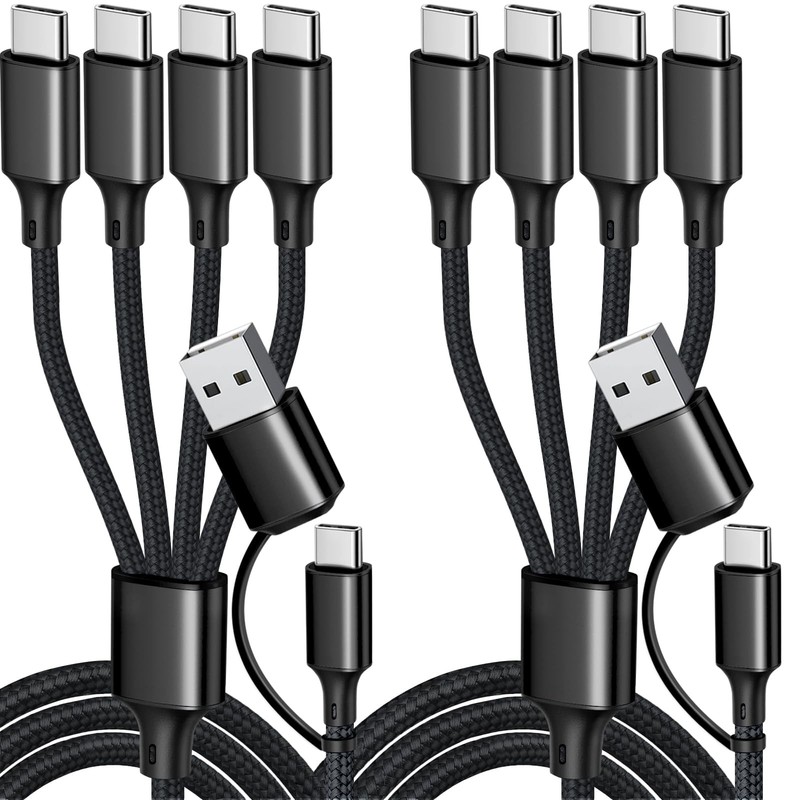 USB C Splitter Multi Charging Cable, USB A/C Fast Charging Cord, 4 in 2 Multi…