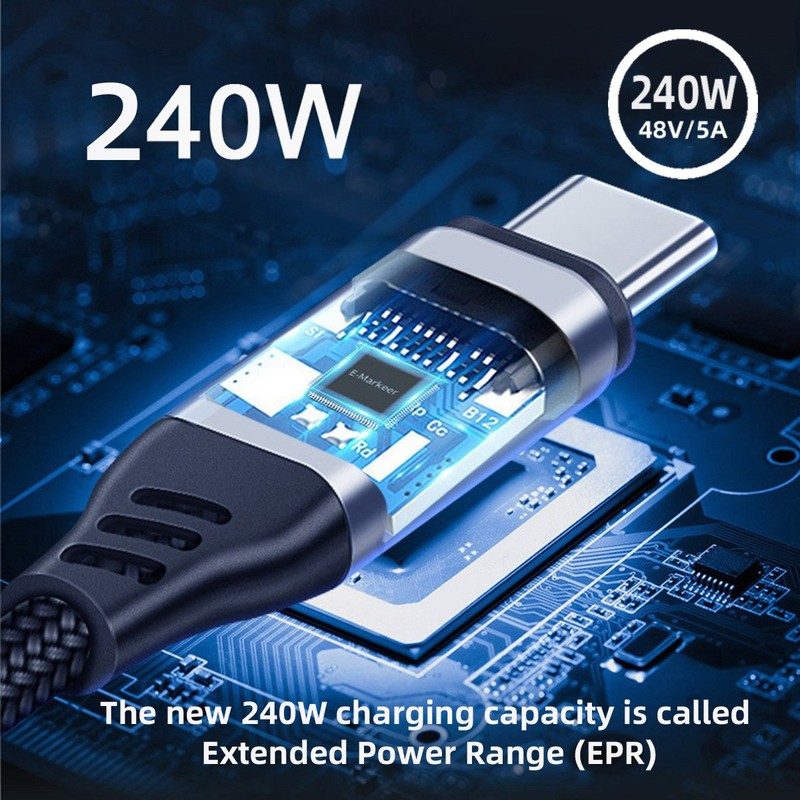 Chenyang USB-C Type-C Cable 480Mbps 48V 5A 240W Compatible with USB2.0 100W gallery