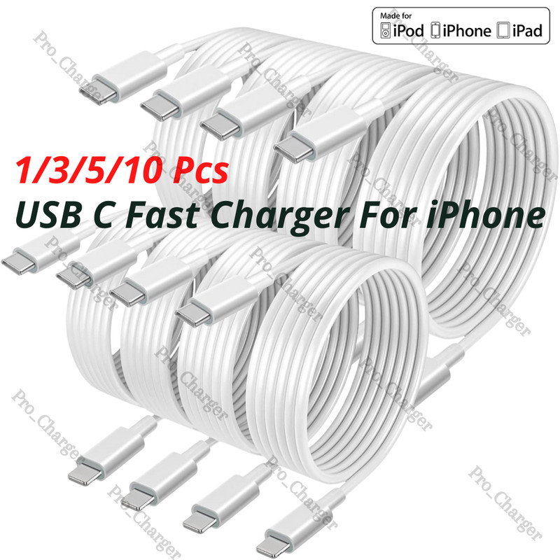 Fast Charger USB C Type C Cable Charging Cord Lot For iPhone 14 13 12 11 Pro X 8