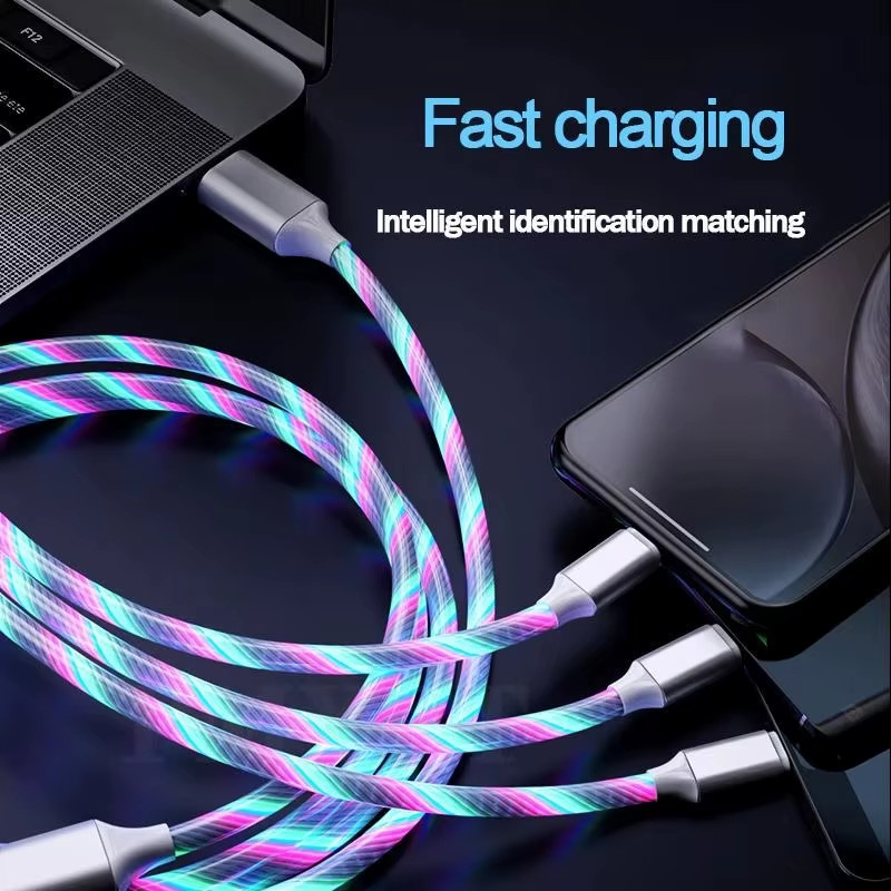 3 in 1 LED Fast Charging Cable Adapter For iPhone Micro USB Type C Charger Cord gallery