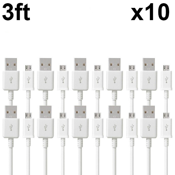 10-Pack Fast Charging Micro USB Charger Cable Cord For Samsung Android Phone