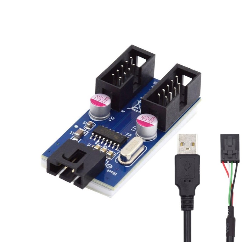 USB 2.0 Front Panel Header 1 to 2 9Pin/10Pin HUB Mainboard Header Extension A... gallery