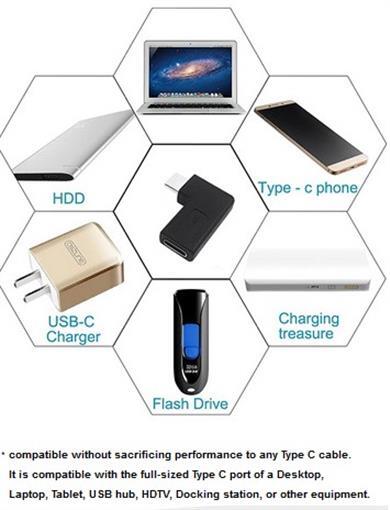 New Heavy-Duty 90 Degree Type-C USB 3.1 Male to Female Adapter for Smart Phones gallery