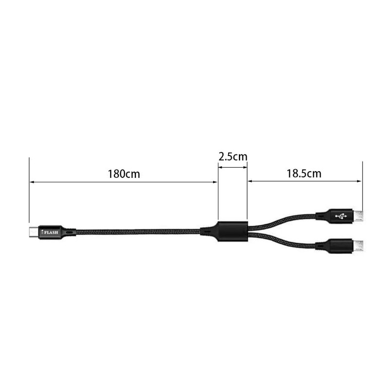 6 feet Dual Port MicroUSB Splitter Charging Cable - Power up to Micro USB Dev... gallery
