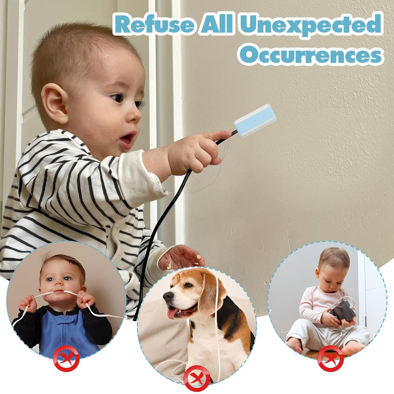 10-Pack Baby-Proof USB Charger Cord Protectors, Child Safety Cable Covers (Blue gallery