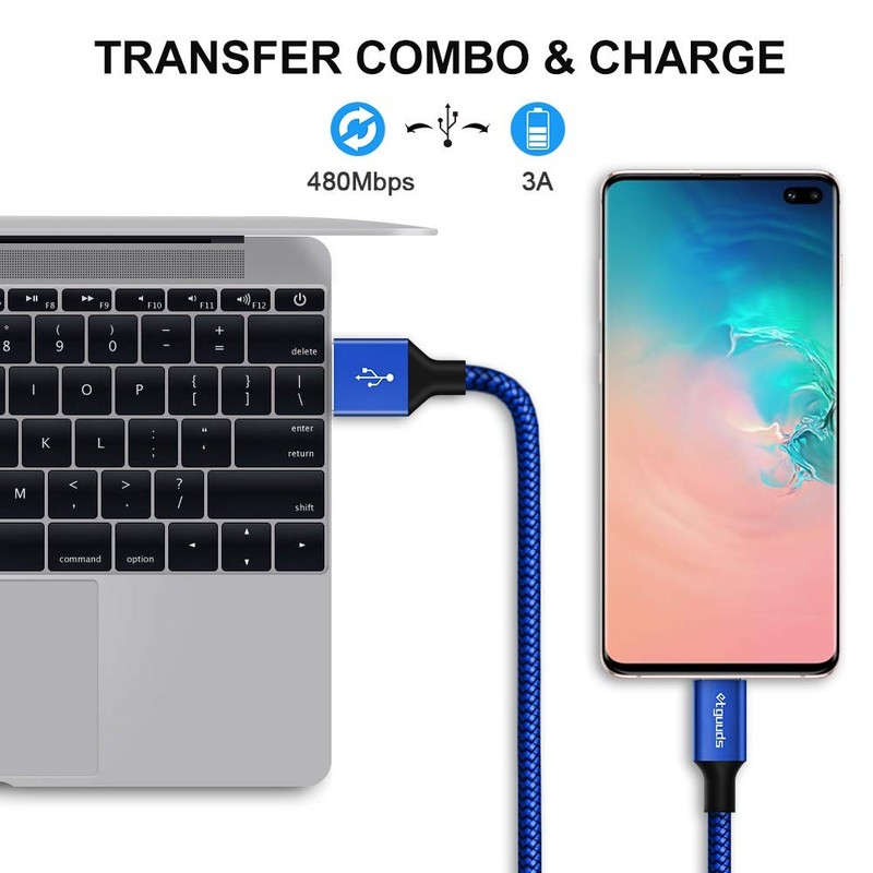 Blue Long USB A to USB C Cable 10ft, 2-Pack Fast Charging Type C Charger Cord... gallery