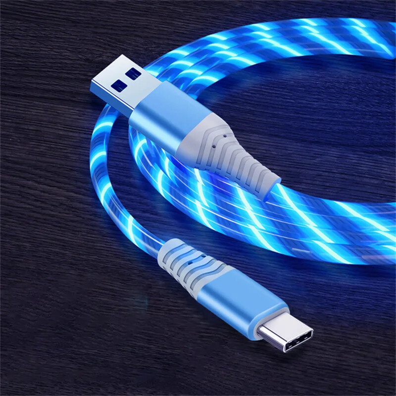 Flow Luminous USB Type C Cable 3A Fast Charging Data Cord for Samsung Xiaomi OPP gallery
