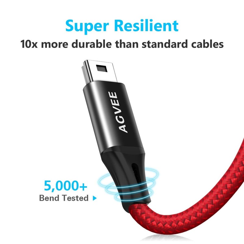 2 Pack 3.3ft USB C to Mini USB 5 Pin Braided Data Charger OTG Cable gallery