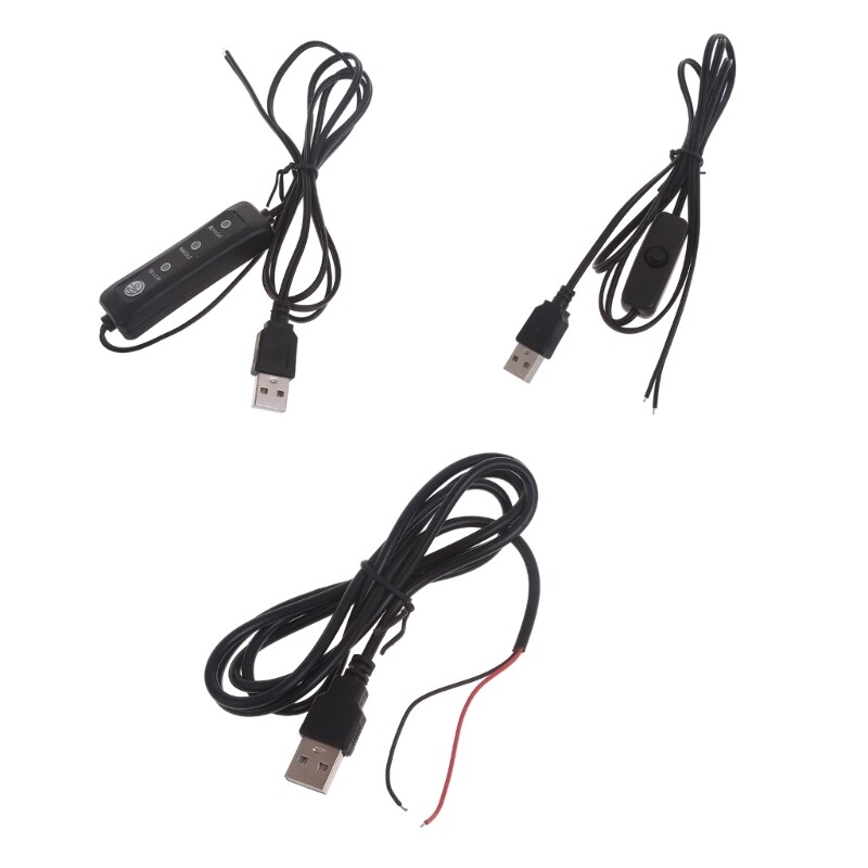 Indoor Use Male 2 Pin USB Soldering Power Cord for 5V LED Lights Fans gallery