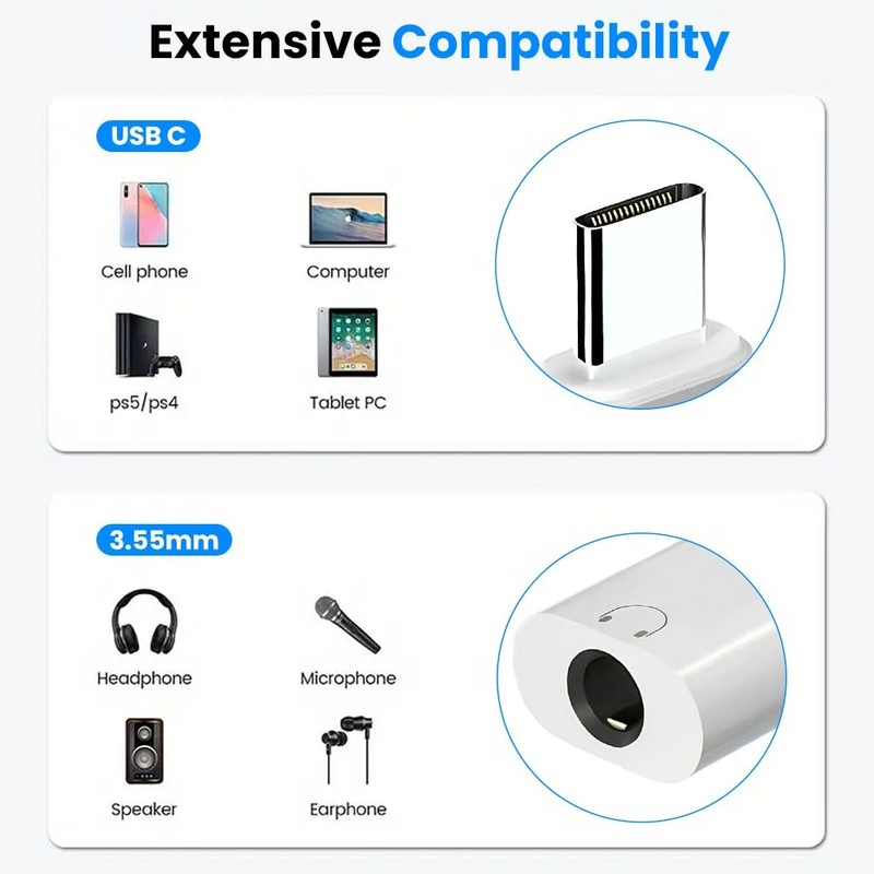 USB-C Type C Adapter Port to 3.5MM Aux Audio Jack Earphone Headphone Car Lot gallery
