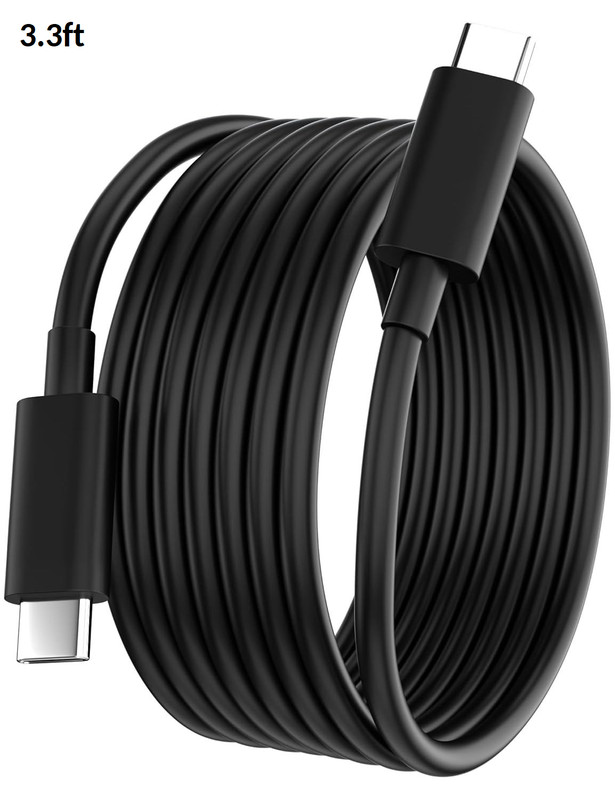 USB C to USB C Charging Cable 6.6/3.3ft Type C to Type C Fast Charger Cord Black