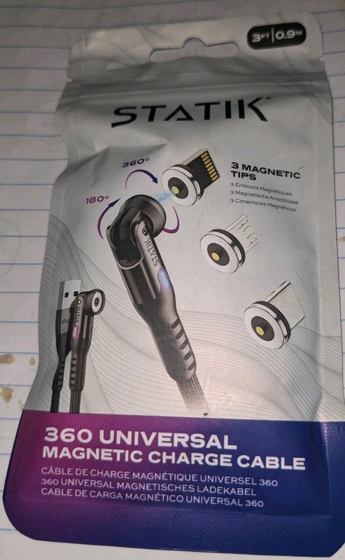 Statik 360 Rotating Magnetic Charging Cable - Magnetic USB C Charging Cable 3...