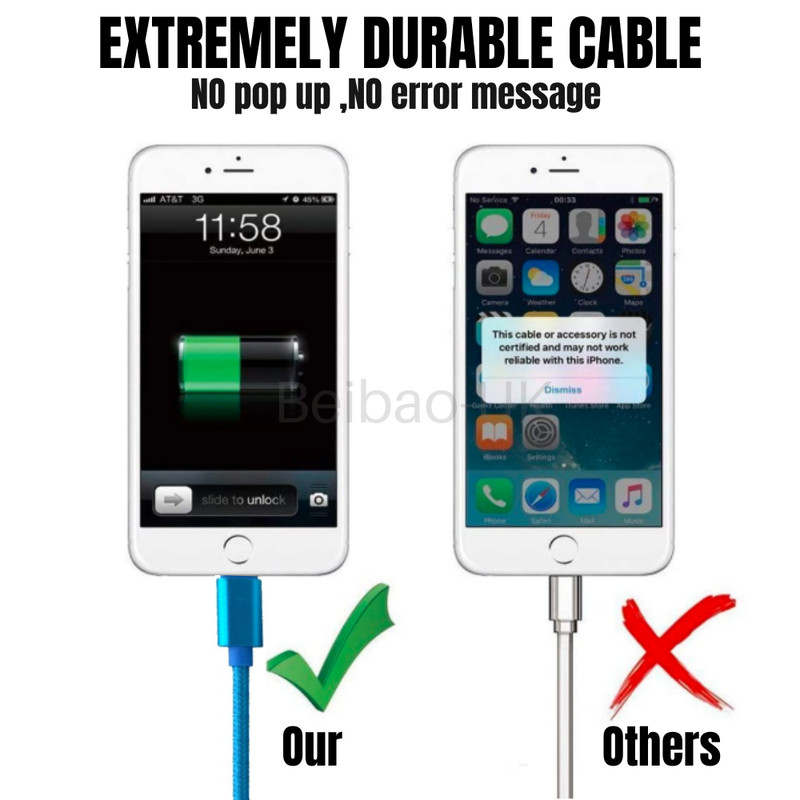 3 Pack 10Ft Fast USB Charger Charging Cable Cord Braided For Apple iPhone iPad gallery