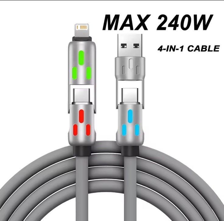 4-in-1 USB C Cable 240W 4FT for Apple Cable Fast Charging 480Mbps Data Sync gallery