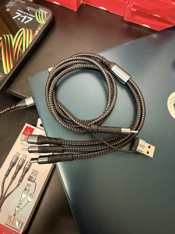 5 IN 1 Braided Data Cable, Fast Charging Cable, Compatible With All Devices,